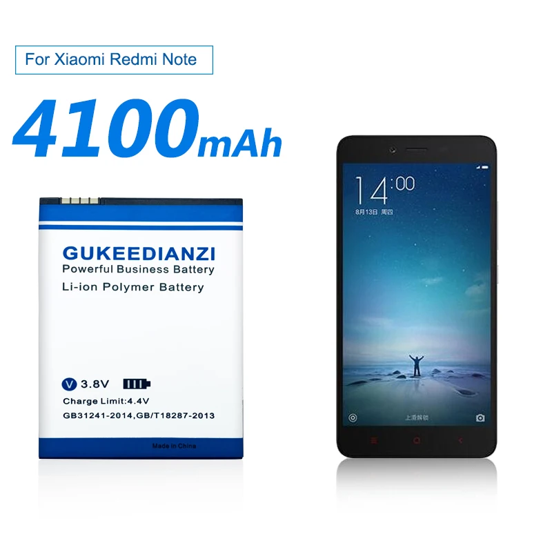 GUKEEDIANZI для Xiao mi Red mi Note, аккумулятор для телефона Xiao mi Red mi Note/Red Rice Note, сменная батарея для мобильного телефона BM42, 4100 мА/ч