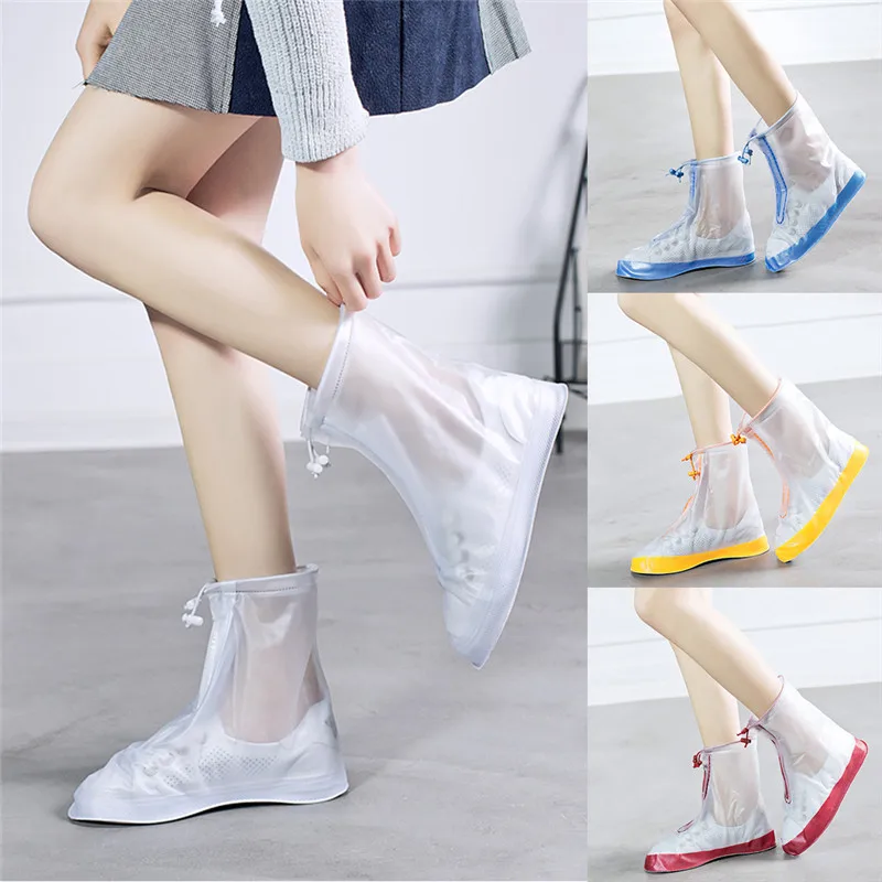 

Reusable Rain Cover For Shoes Waterproof Anti-Slip Silicone Platform Rain Boots Thicker Protectors Shoe Cover Accessories
