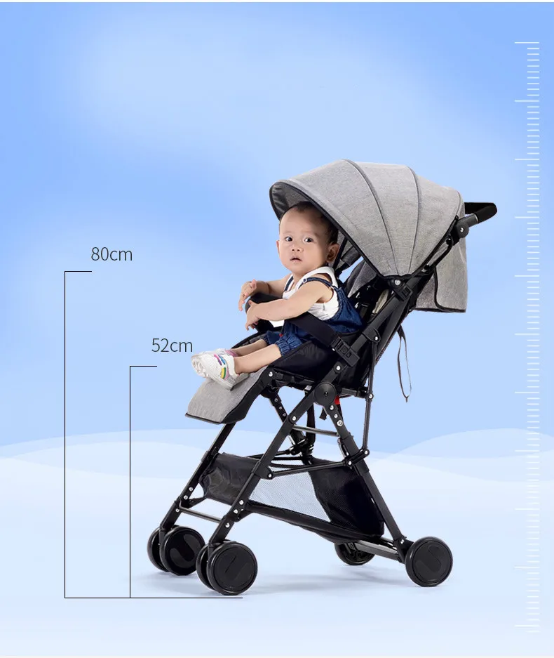 Детская коляска, ультра-светильник, Складывающийся, может лежать, ребенок, высокий пейзаж, автомобильный зонтик для младенца, bb детская коляска