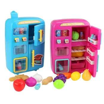 

32Pcs Toy Fridge Electric Simulation Mini Toy Refrigerator Play Food Set Vending Machine Play House Toy with Lighting Ringing
