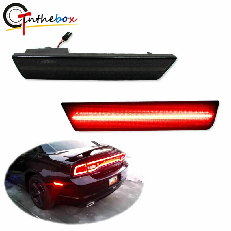

GTinthebox Smoked Lens LED Rear Side Marker Lamps Red LED Lights for 2008-2014 Dodge Challenger, 2011-2014 Dodge Charger