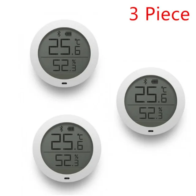 3 PCS Xiaomi Mijia Bluetooth гигротермограф Высокочувствительный ЖК-экран гигрометр датчик температуры использования с приложением Mijia - Цвет: 3 PCS