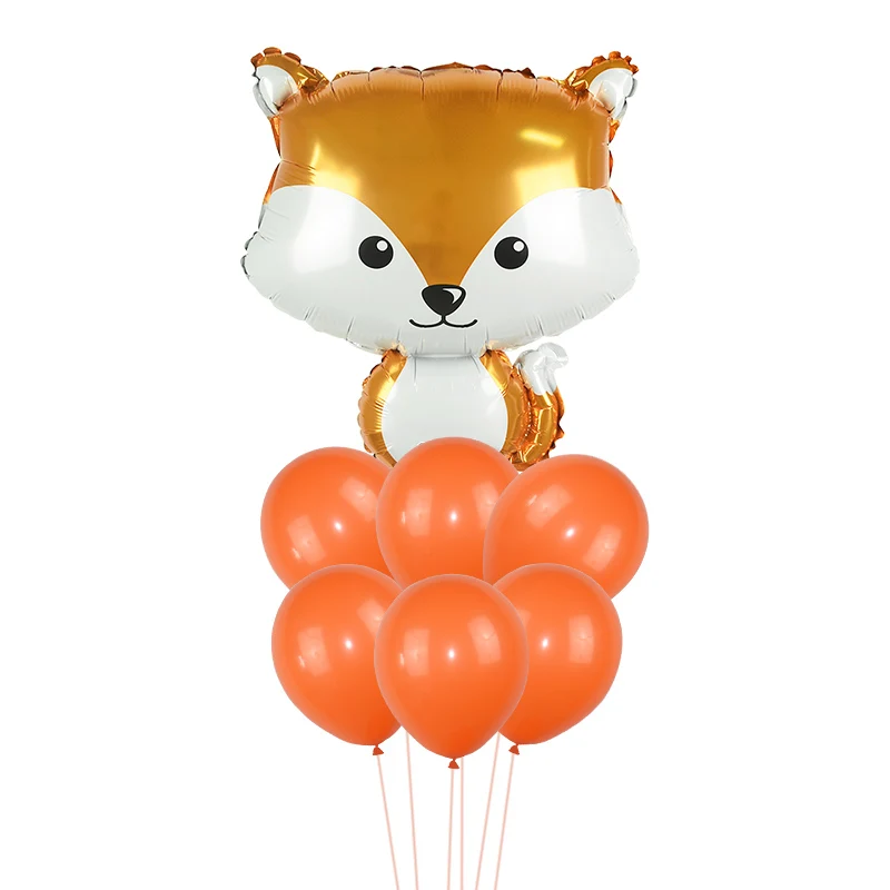 5/7pcs Animal Balloon Set Safari Forest Zoo Theme Party Decoration Foil Latex Ballons Jungle Party Supplies Kids Birthday Favors - Цвет: 7pcs set A