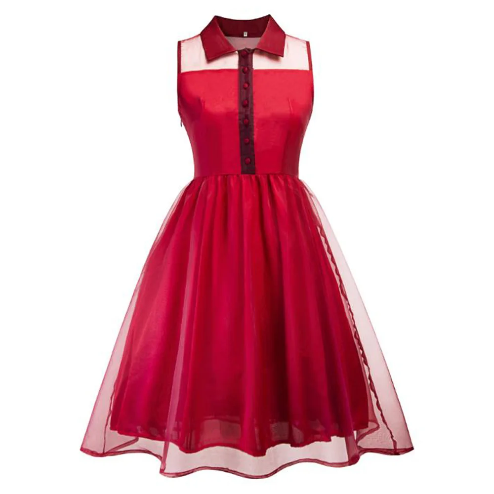 Женское летнее платье, винтажное черное кружевное готическое платье, женские ретро Коктейльные Вечерние платья, сексуальные рождественские платья для женщин - Цвет: Red Dress