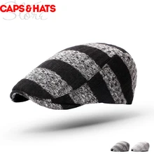 Полосатый вязаный берет Bonnet Bere Casquette Femme Baret шапка шапки береты шапки для женщин для зимы каскет художника французская шапка