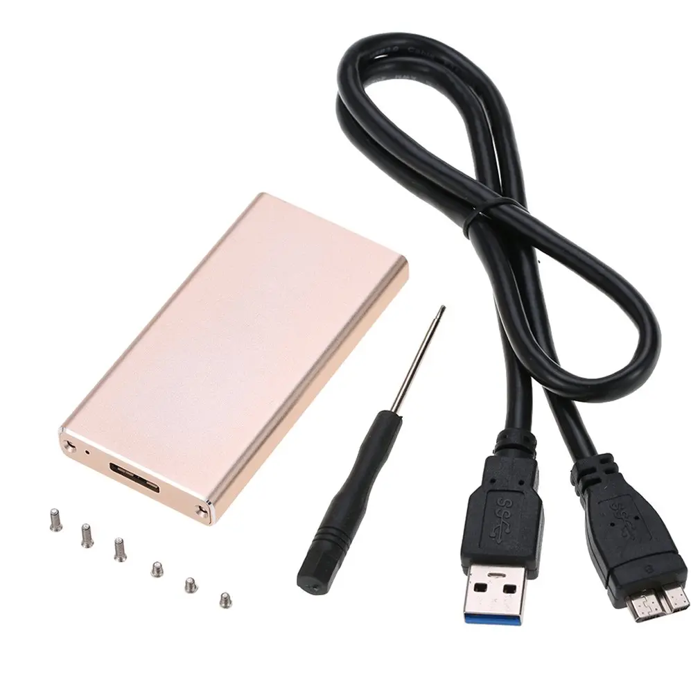 23M10-RTK Msata SSD твердотельный накопитель, предназначенный для всех алюминиевых сплавов 6G высокоскоростной USB3.0 мобильный жесткий диск коробка - Цвет: Golden