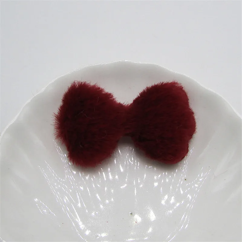 Red Bowknots 10-50 шт Имитация кроличьего меха милые Bowknots мягкие украшения DIY рукоделие искусство дети шпилька аксессуары Материал шапки Декор - Цвет: Red Bowknots