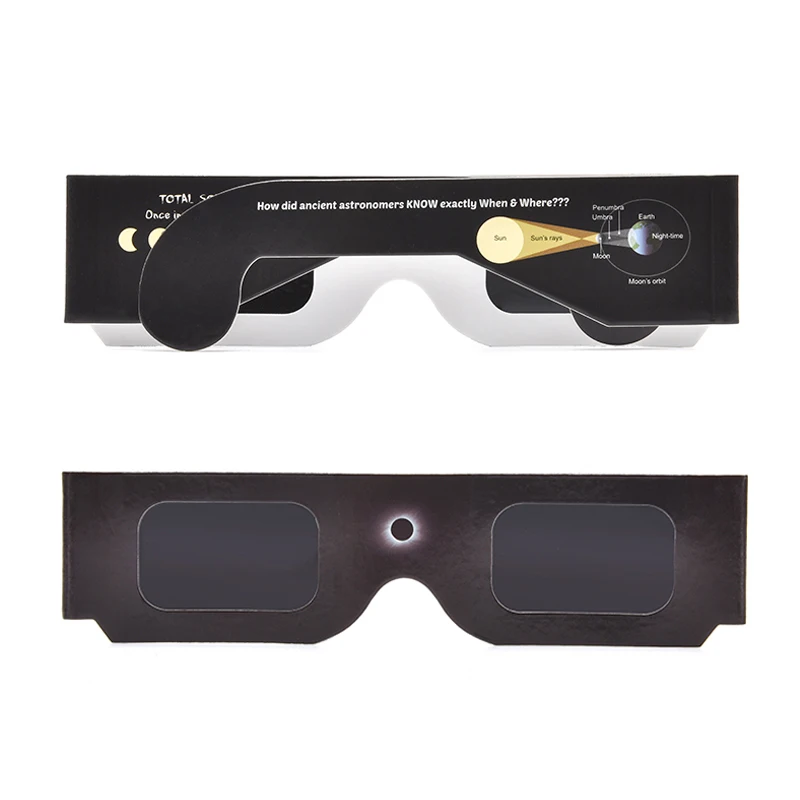 300pcs Hot Sale CE Certified Total Solar Eclipse Viewing Glasses Safe