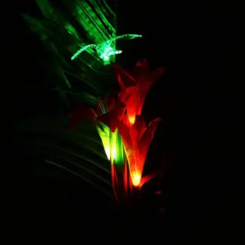 

2pcs Solar Ground Plug Light Lily Design Solar Power Pathway Lamp Yard Driveway Landscape Light For Outside Outdoor Daily Use