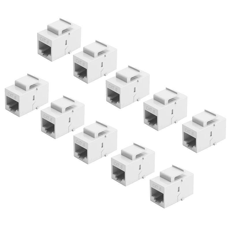 hdmi adapter 10Pcs RJ45 Connector Keystone Jack Cat6 Extension Coupler Ethernet Network LAN Cat 6 Coupler Jacks Extend Adapter usb data cable Cables & Adapters