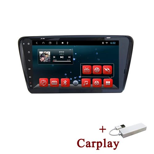 with carplay YAZH Android 9,0 Автомобильный мультимедийный палер для Skoda Octavia A7 2012 2013 с онлайн/офлайн gps Navi/SWC/OBD - Цвет: with carplay