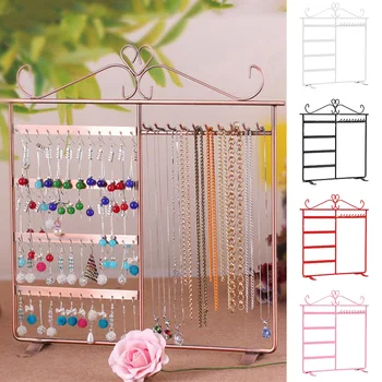

Hot Earring Necklace Rack Jewelry Storage Rack 48 Hole 10 Hook Display Stand t6