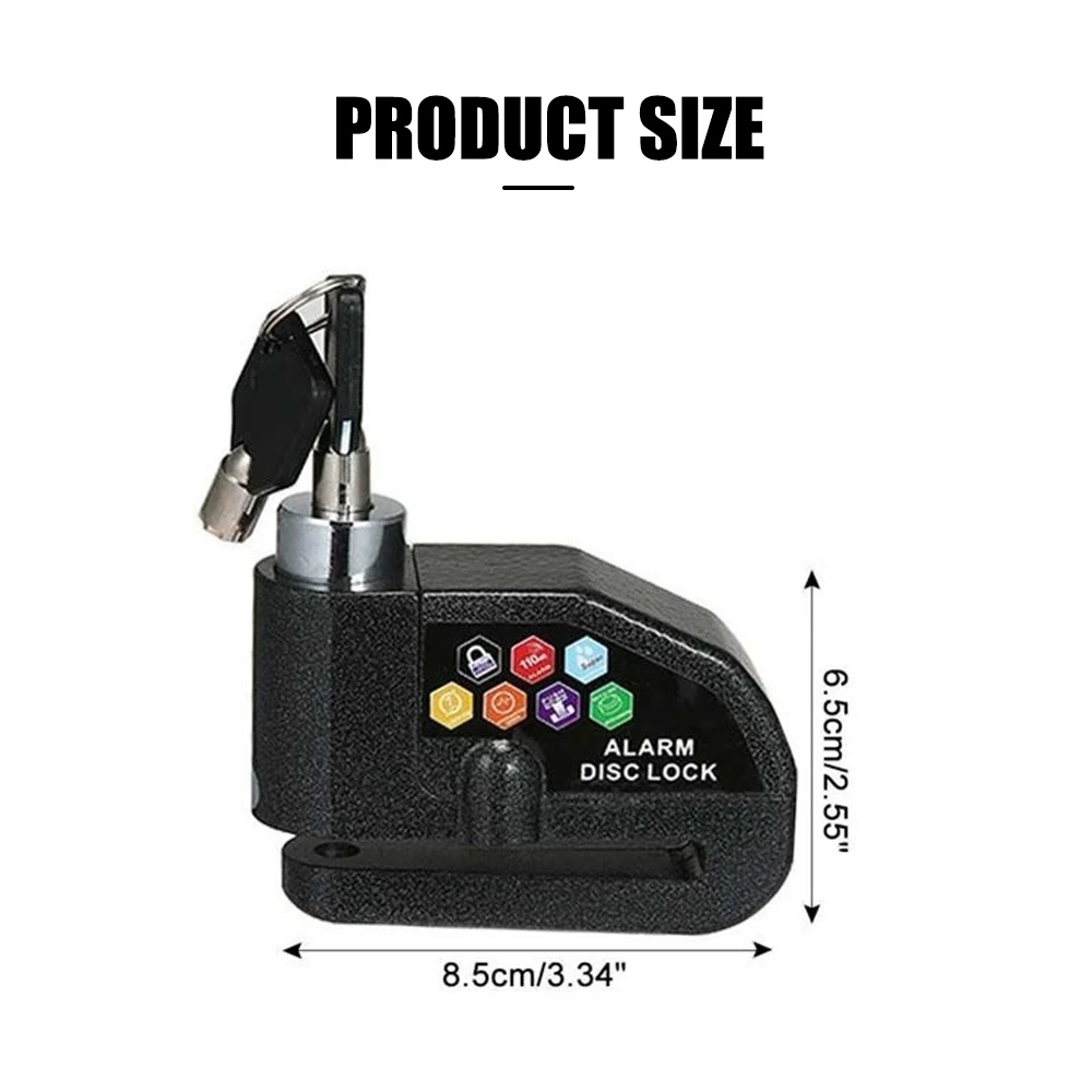 Vehemo мотоциклетная сигнализация для колес тормозной ротор замок два ключа ротор замок Универсальный тормозной диск замок Водонепроницаемый Безопасность велосипедный