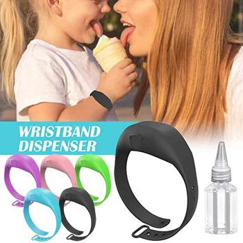 

Portable Silicone Wristband Bracelet Hand Cleaning Gel Dispenser Holders Mini Detachable for Travel School HKS99