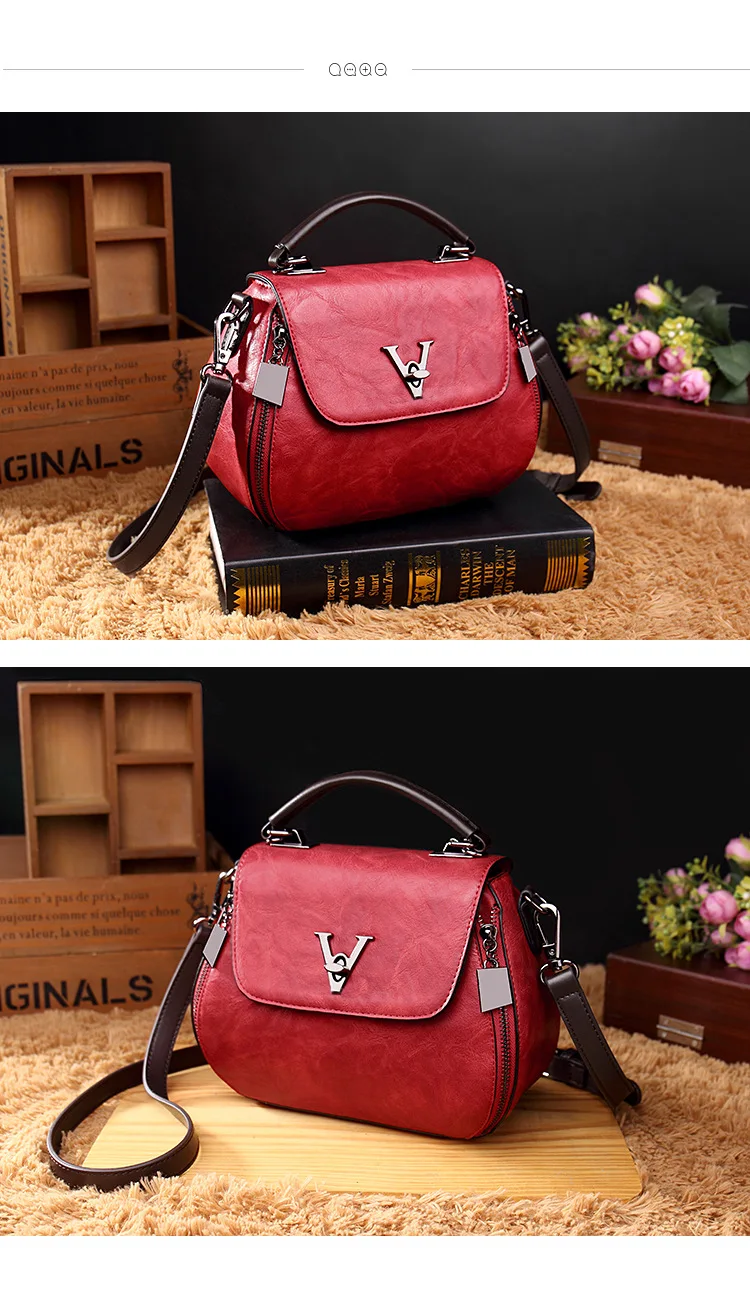 Cow Leather Women Shoulder Bags 2021 Solid Color Crossbody Messenger Purse Retro Top-Handle Bag Tote Shopping Handbags