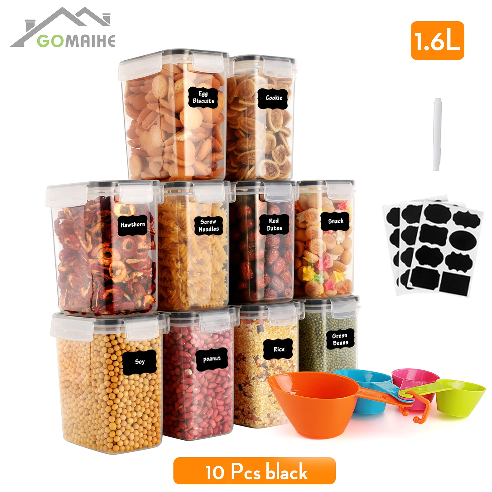 Gomaihe Food Containers Kitchen Jars Storage Organization Cereal