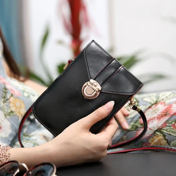 

New Hot Touches Screen PU Leather Change Bag Women Crossbody Mobile Phone Pouch Wallet Mothers Day Gift SMR88