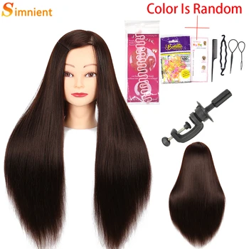

Hairdressing Training Head With Long Synthetic Fiber Hair 70Cm For Hairstyles Colorful Brading Dummy Hair Styling Mannequin Head