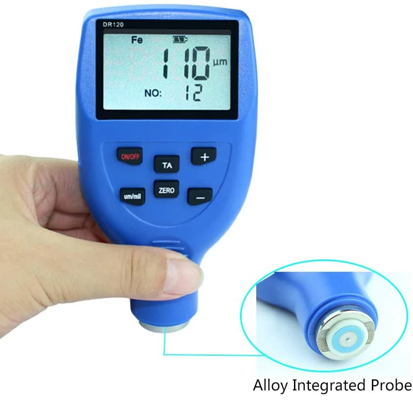 Portable Paint Coating Thickness Gauge with Metal Probe Zin Tester Meter 0~1500um Range | Инструменты