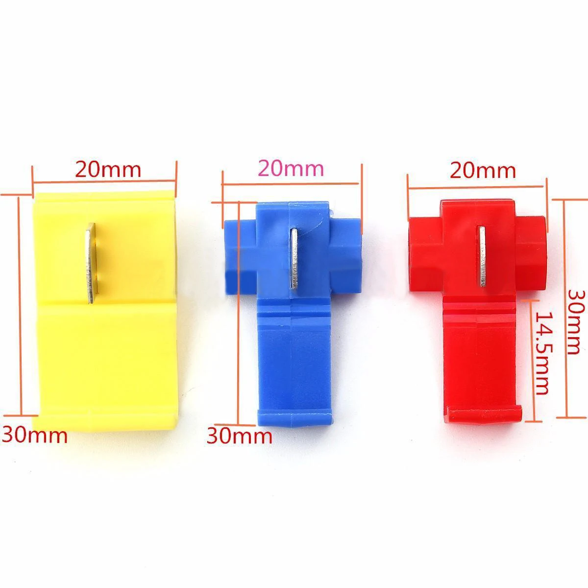 100pcs Electrical Wire Cable Quick Splice Lock Terminal Connectors Crimp Set AWG 22-10 0.5-6.0mm2