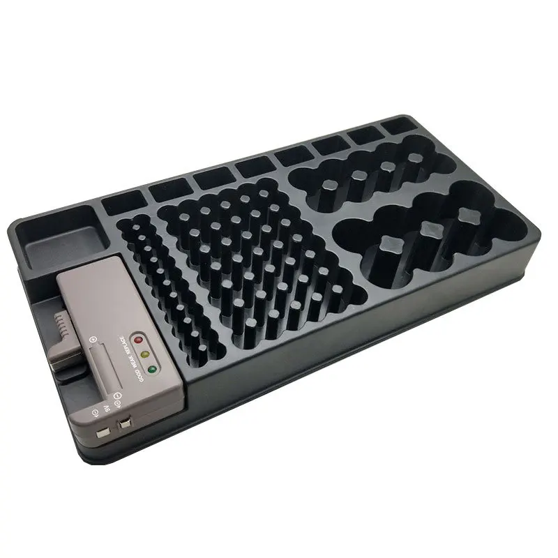 

HOT-Battery Storage Box Organizer Holder with Tester Checker for AAA AA C D 9V Battery Caddy Rack Case