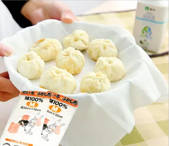 

Kitchenware Cotton Yarn Steamer Cloth Non-stick Steamed Dumplings Cloth Steamer Gauze Breathable Food Steamers Cloth Steamed Bun