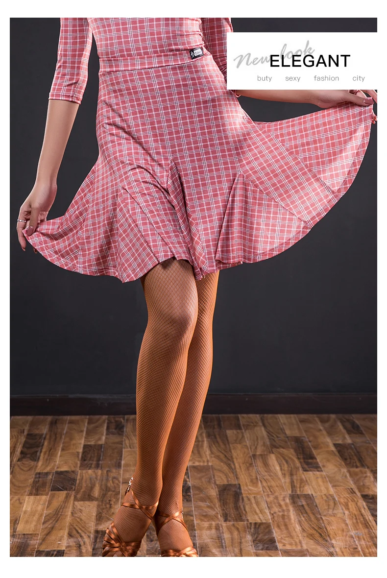 Latin Dance Skirt Female Adult New Lotus Leaf Skirt Professional Dance Costumes Latin Dance Dress Performance Clothing DQS3156