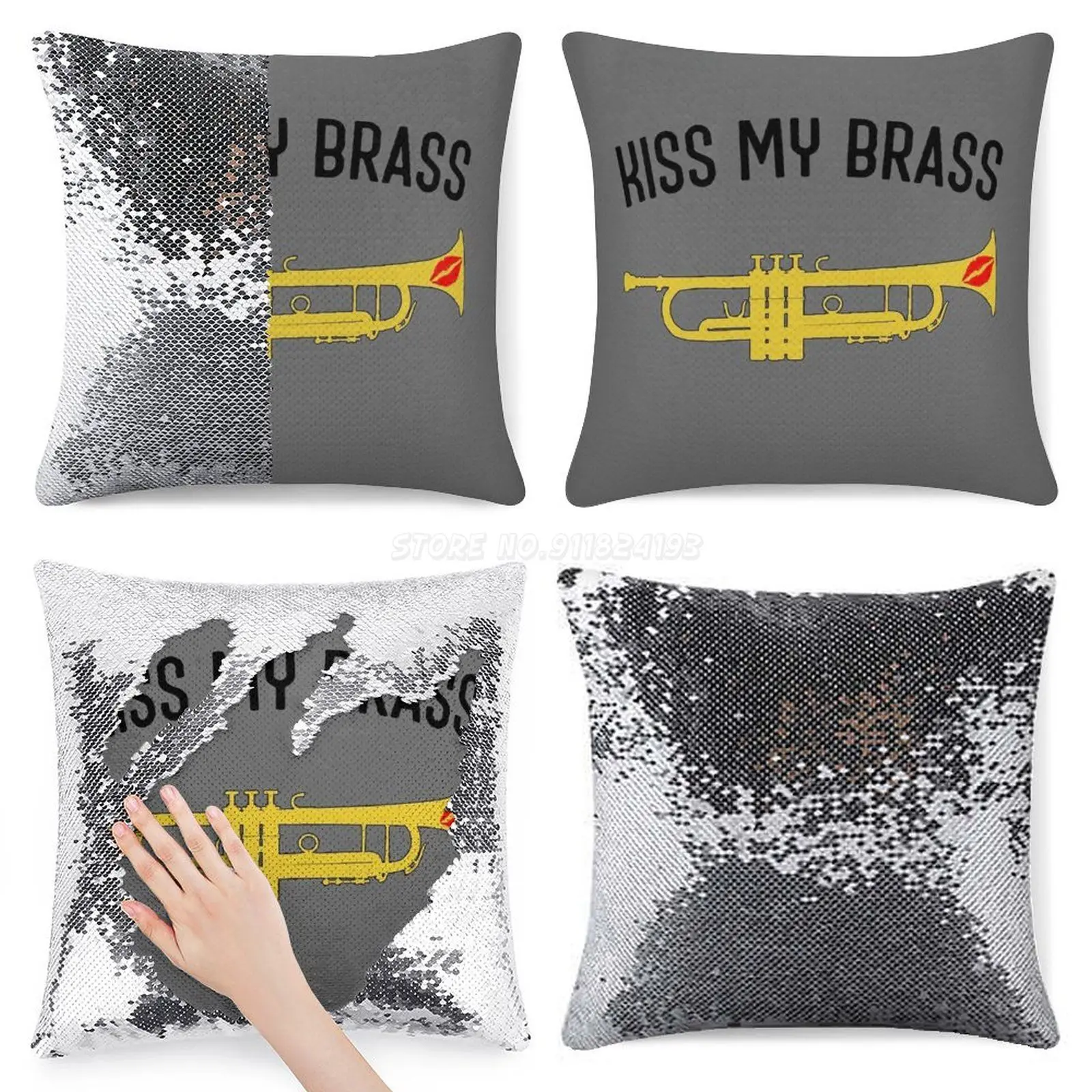 Funny Trumpet Gift , Marching Band , Concert Bandkiss My Brass Sequin