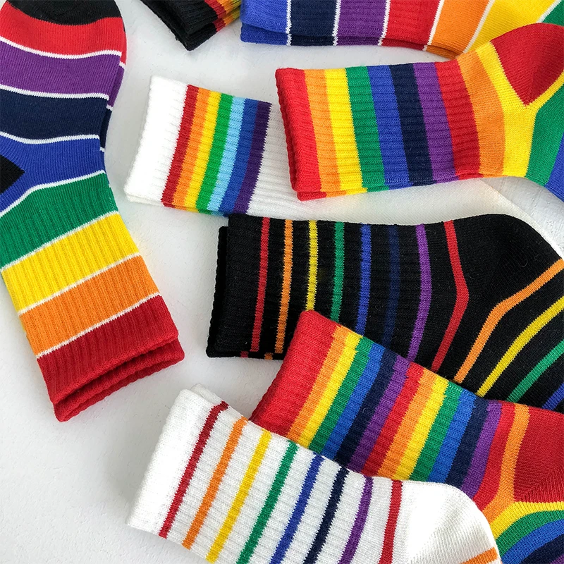 Kids Knee High Rainbow Socks Spring Summer Toddler Child Girls
