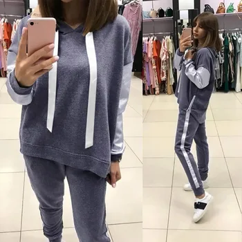 

Fashion 2020 New Design Hot Sale Suit Set Women Tracksuit Two-piece Style Outfit Sweatshirt Sport Wear Fashion L1