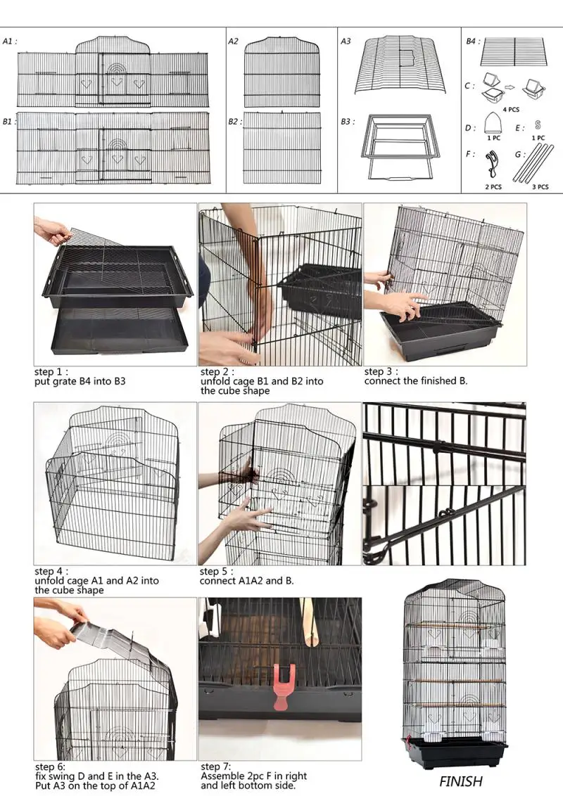 

European Luxury Parrot Cage Bird Cage For Parrot Budgie Myna Metal Large Oversized Villa Breeding Cage Bird Accessories HWC