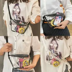 Женская Прозрачная ПВХ Прозрачная молния через плечо сумка на плечо Сумочка Кошелек