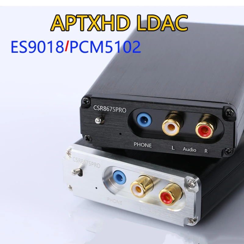 Lusya PCM5102A ES9018 DAC Decoding CSR8675 Bluetooth 5.0 Wireless Receiver APTX HD/LDAC 3.5mm RCA Output 24bit With Antenna