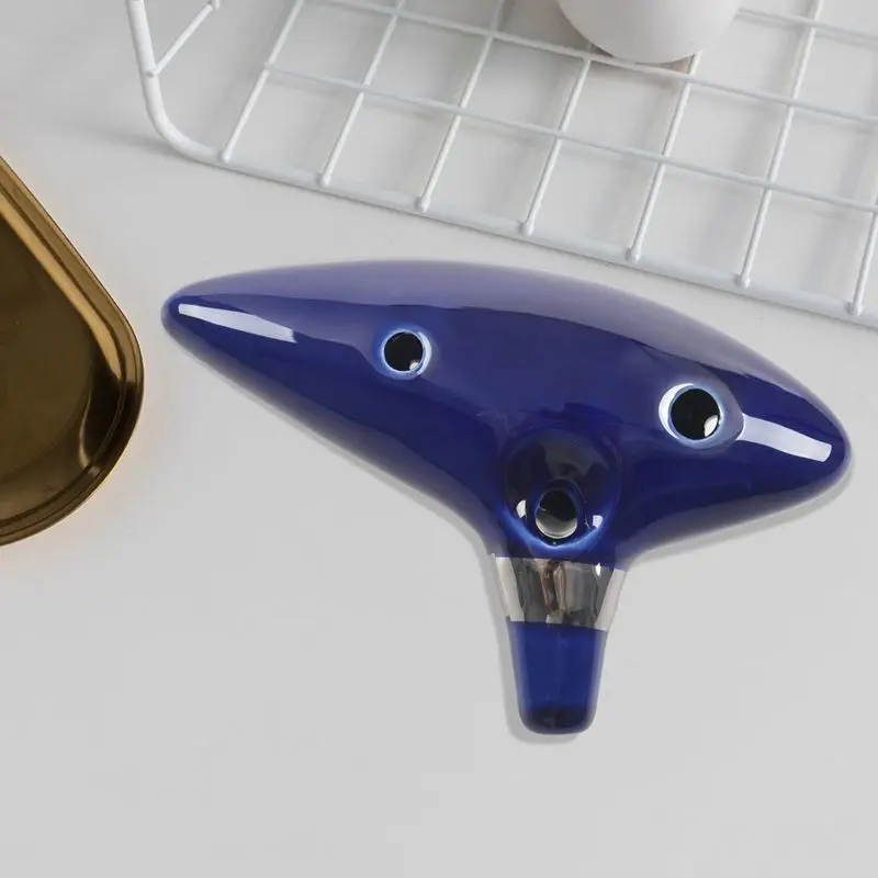 12 Hole Blue Ocarina Ceramic Alto C Legend of Zelda Ocarina Flute Instrument