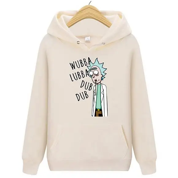 Wubba Lubba Dub Ricky and Morty забавные мужские толстовки с капюшоном Аниме мир среди миров народные женские мужские толстовки куртка - Цвет: Хаки