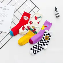 Женские носки унисекс с героями мультфильма «Улица Сезам»; сезон осень-зима; корейский стиль; смешные носки Харадзюку для девочек; женские носки; милые носки