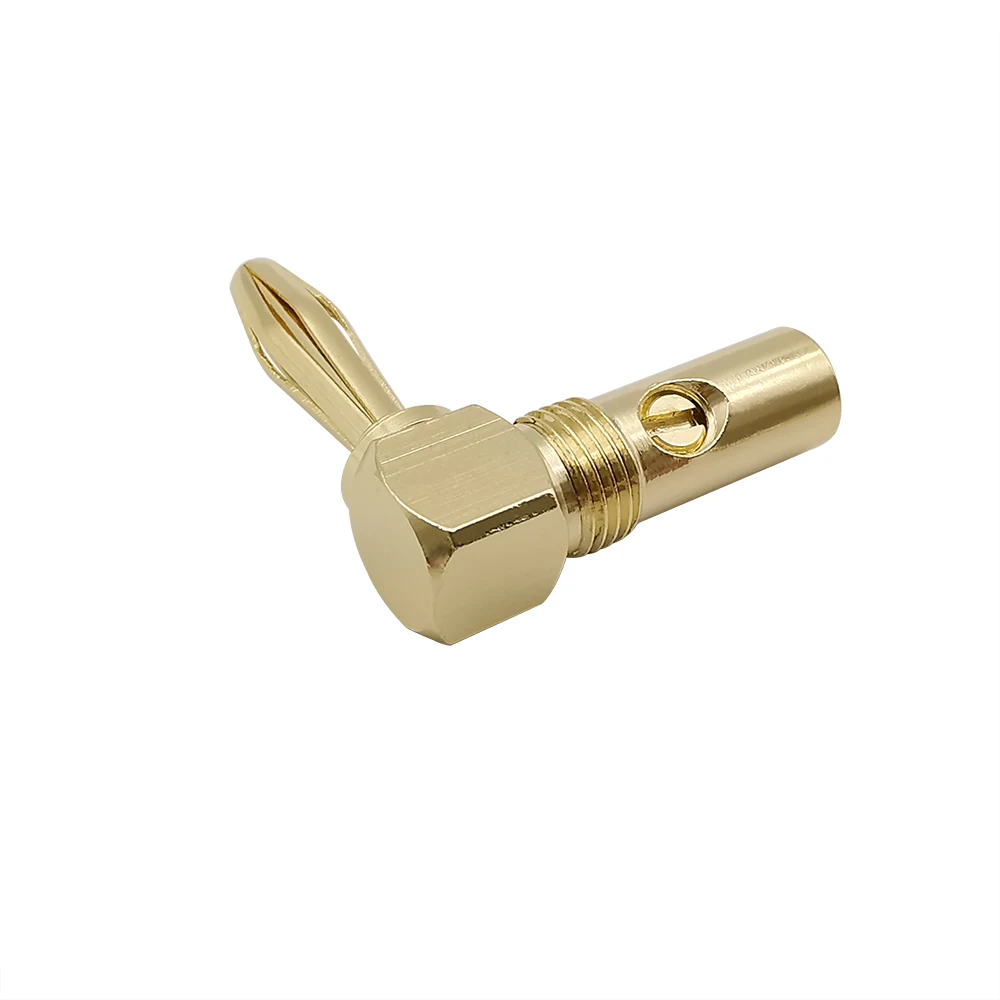 Позолоченный L образный 4 мм переходник типа банан для видеоколонок|Соединители| |