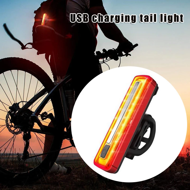 Bicyle Rear LED Light USB Rechargeble Taillights Highlight COB Mountain Bike Aluminum Lamp Helmet Lights