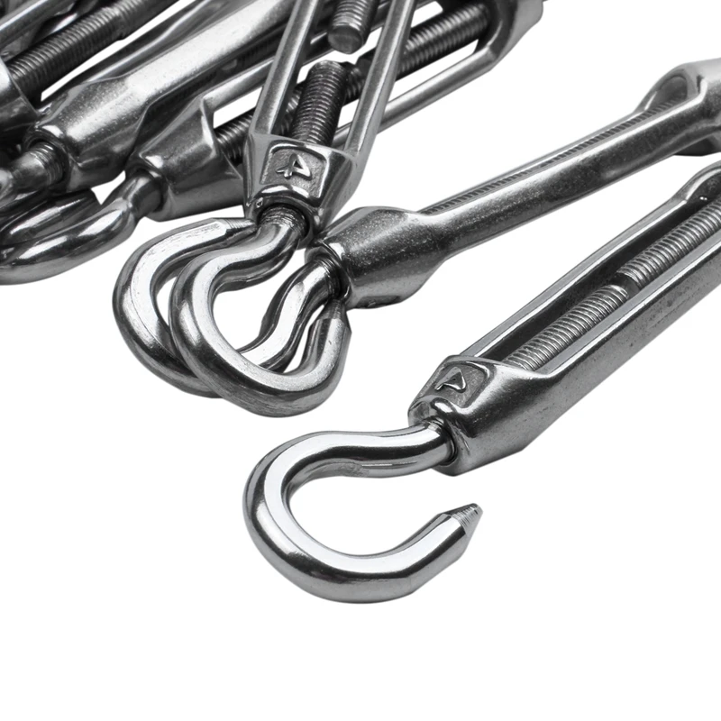 M4 4 мм резьба Регулируемая из нержавеющей стали крючок для глаз Turnbuckle 10 шт