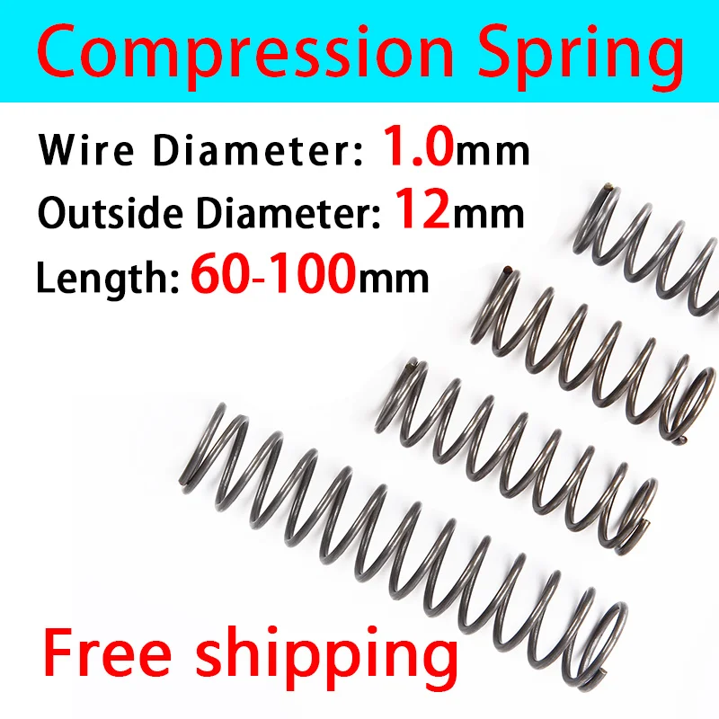 

Mechanical Pressure Spring Compressed Spring Release Spring Return Spring Wire Diameter 1.0mm/Outer Diameter 12mm Factory Outlet