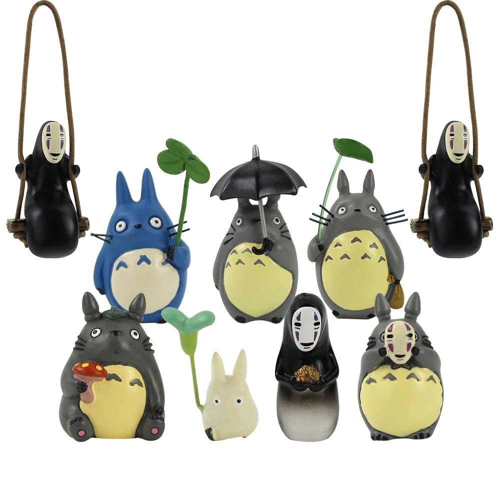 宮崎駿のトトロとちびのフィギュア 傘 キノコの葉 顔なし アニメモデルのおもちゃ Null Aliexpress
