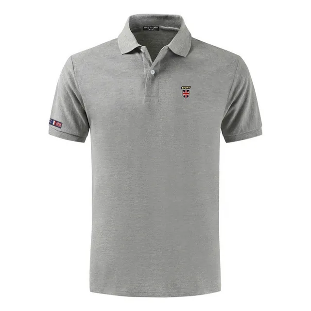 100% Cotton Top Quality 2022 Summer New Men's Polos Shirts Plus Size XS-5XL Solid Color Short Sleeve Polos Homme Lapel Male Tops Gray