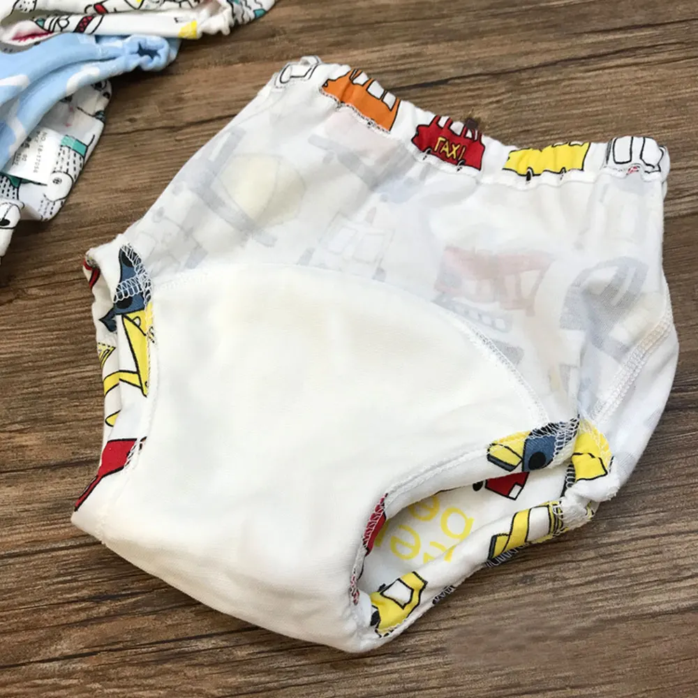 5 шт., Детские водонепроницаемые тренировочные штаны для малышей, хлопковые тканевый подгузник, многоразовые, моющиеся