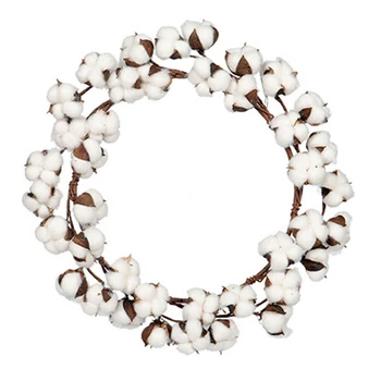 

Handmade Simulation Cotton Garland Dried Flower Artificial Wreath For Wall Decoratiom Party Props Christmas Supplies