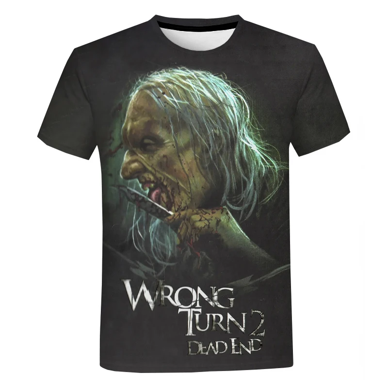 

Wrong Turn 3D Print T Shirt Men Women Summer Fashion Casual Short Sleeve Horror Movie T-shirt Harajuku Streetwear Tee Tops