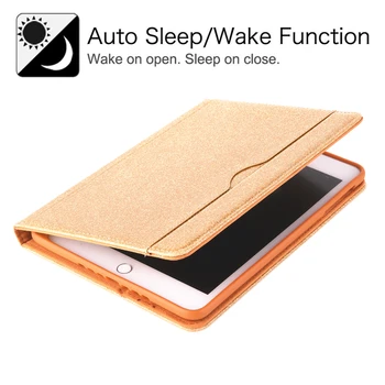 

Suitable for IPADmini12345 flash powder business left and right leather pen slot protective sleeve with dormancy