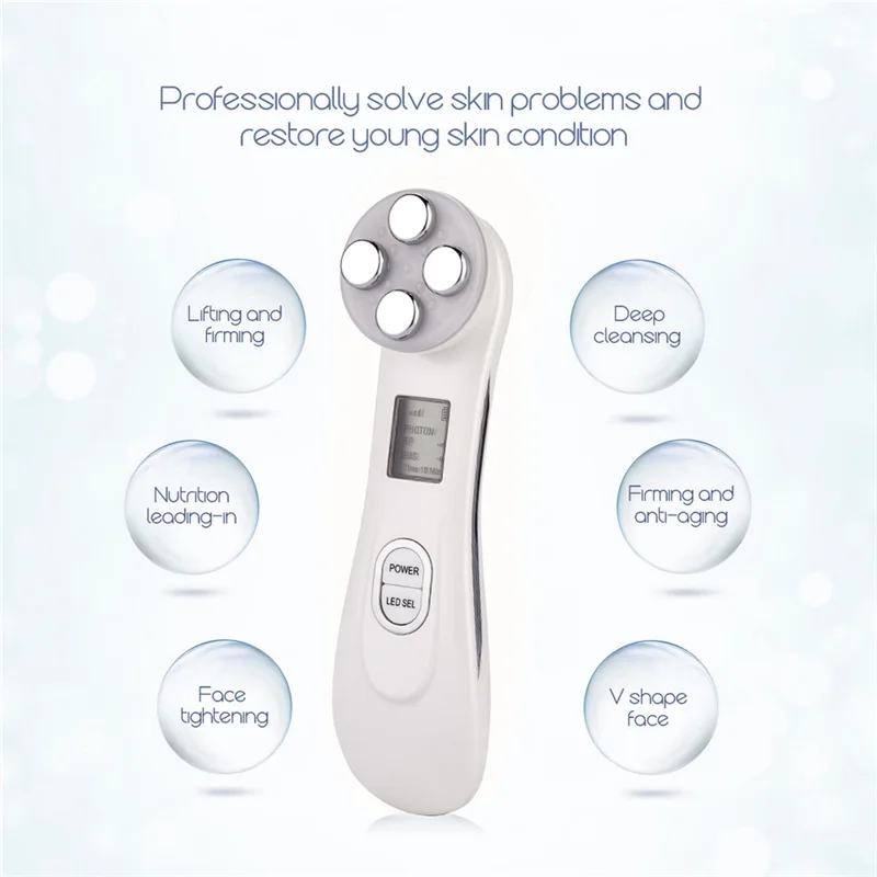 Face Skin EMS Mesotherapy Electroporation RF Radio Frequency Facial LED Photon Skin Care Device Fac