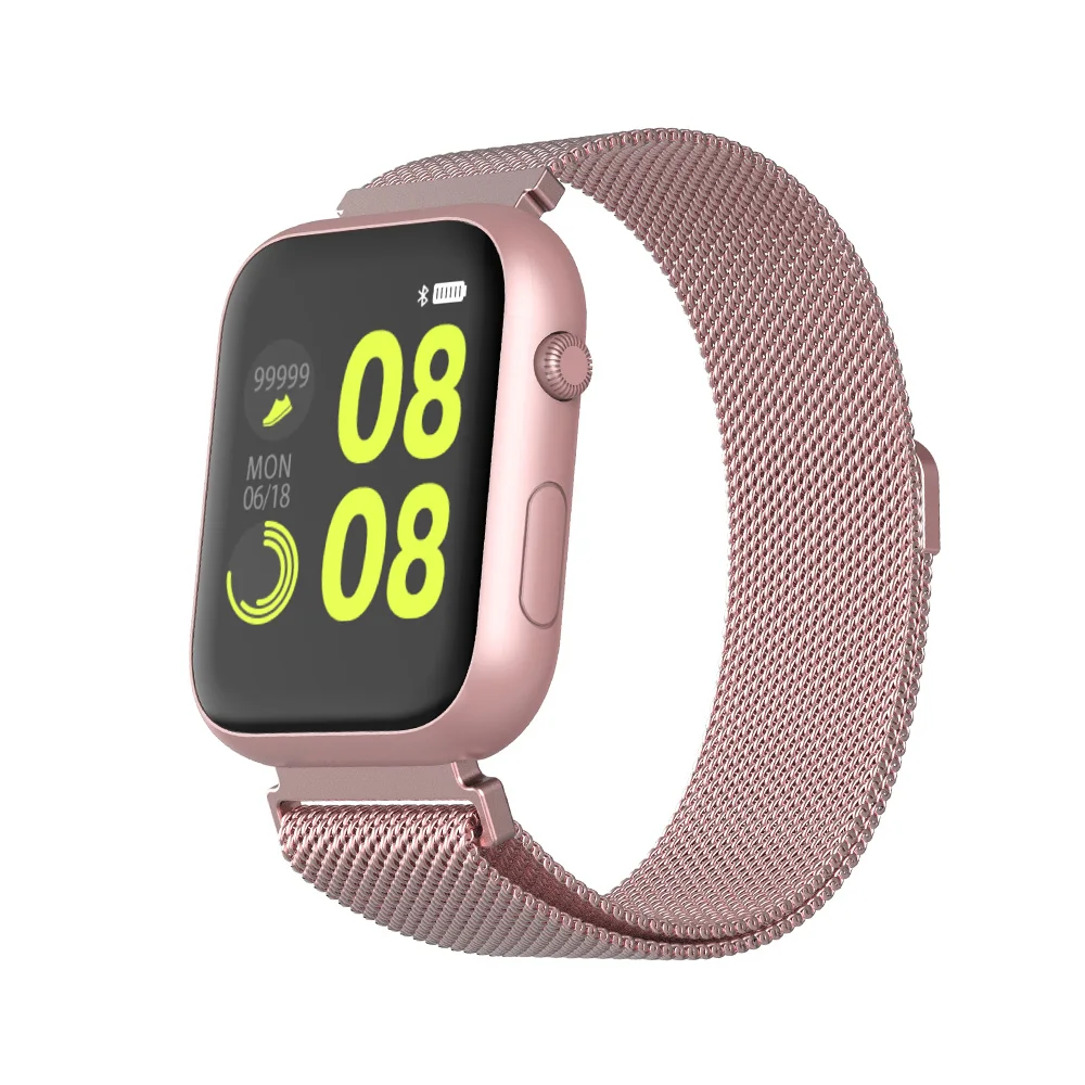 SX16 Смарт-часы мужские пульсометр кровяное давление IP67 Bluetooth Смарт-браслет спортивные наручные часы Wome смарт-браслет VS B57 P68 P80 - Цвет: metal pink