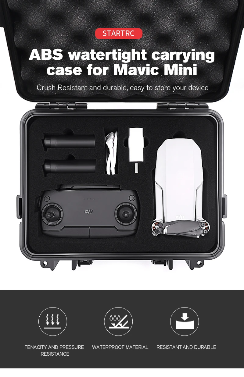 Чехол для переноски для DJI Mavic Mini герметичный водонепроницаемый противоударный чехол-сумка ABS жесткий чехол Коробка для хранения аксессуаров для дрона