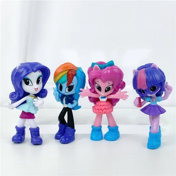 

4pcs/set 8cm My little Pony Equestria Girls PVC Action Figure Twilight Sparkle Rainbow Dash Rarity Fluttershy Pony Dolls Toys
